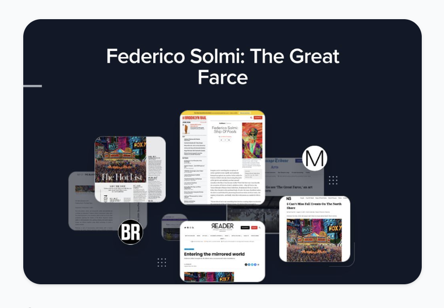 Federico Somi: The Great Farce - Press Highlight presentation graphic